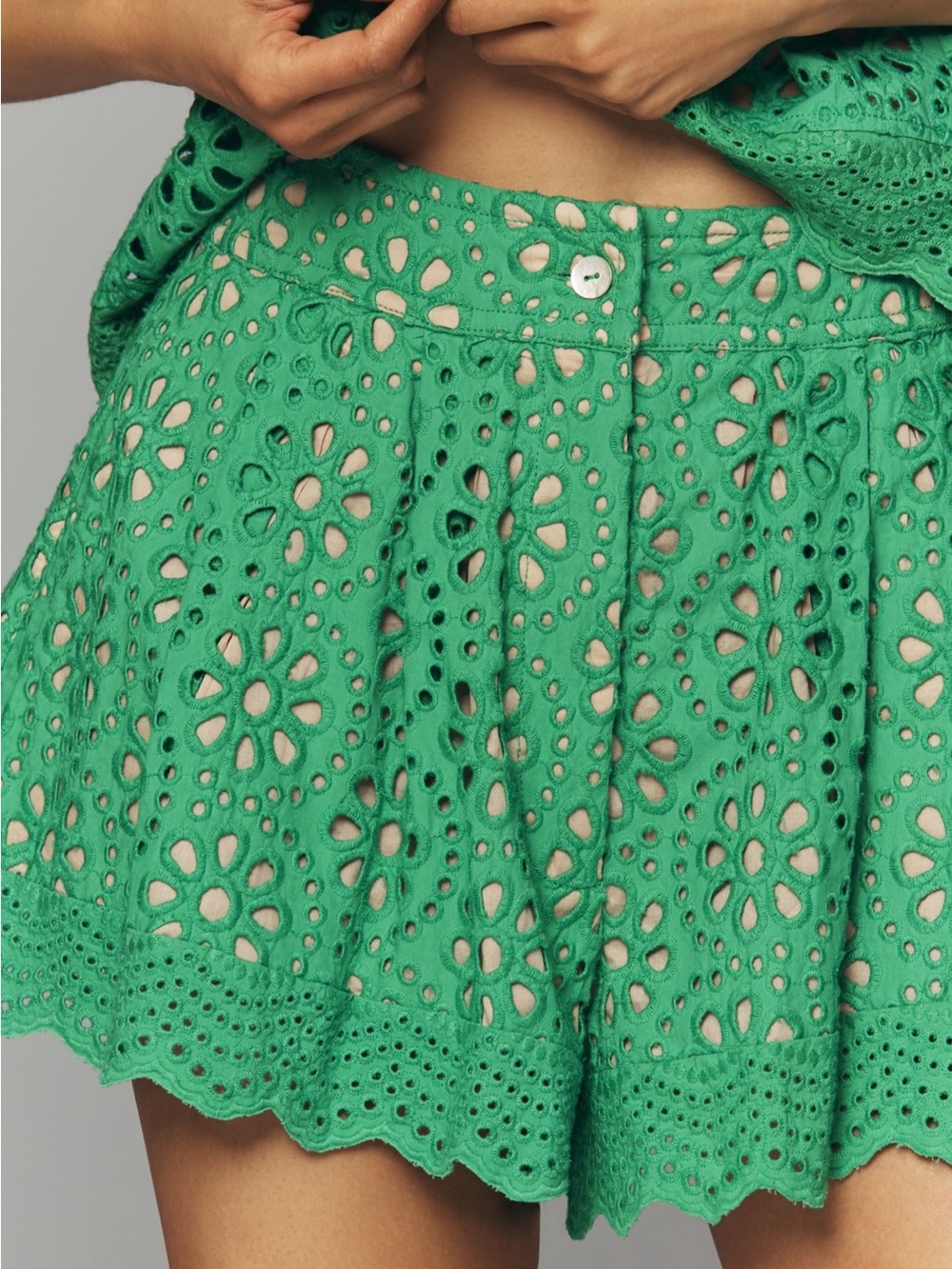 Hope for Flowers by Tracy Reese Green Eyelet Shorts - Picture 2 of 7